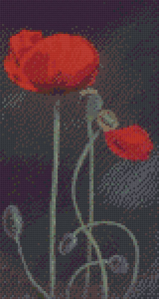 Red Poppies Six [6] Baseplate PixelHobby Mini-mosaic Art Kits